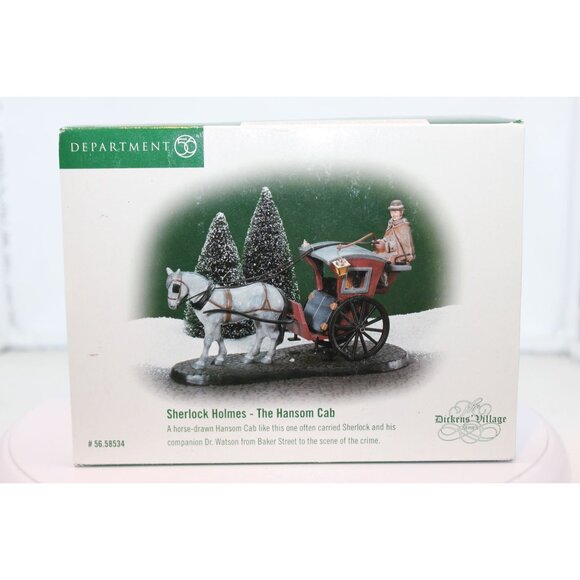 Dept 56 New England Village - Sherlock Holmes Hansom Cab - Picture 7 of 7
